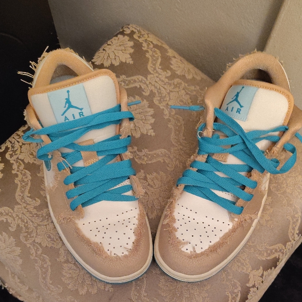 Air Jordan Sneakers with Blue Laces